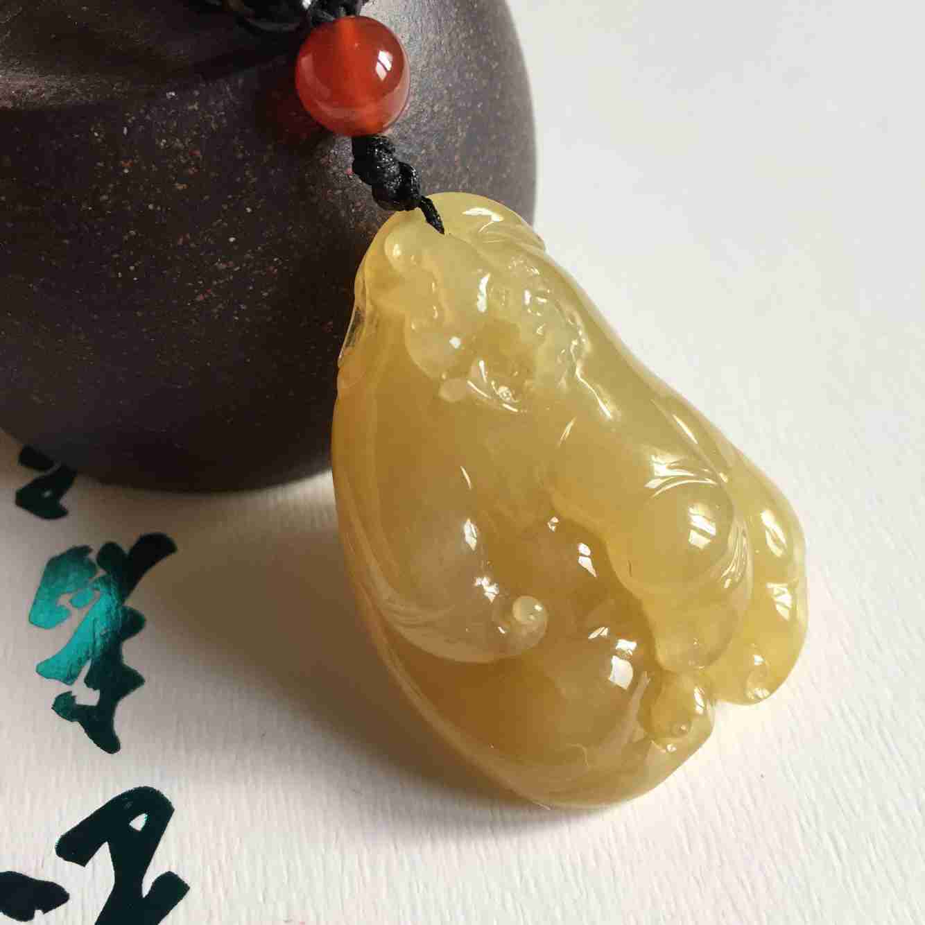 天然A货翡翠 满黄佛手