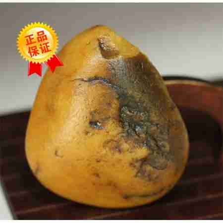 来自新疆玉龙河的籽料原生黑皮黄玉原石把件1703263号