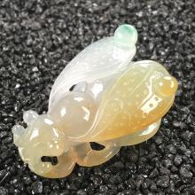 冰种三彩福禄寿三色甜甜蜜蜜蜜蜂挂件
